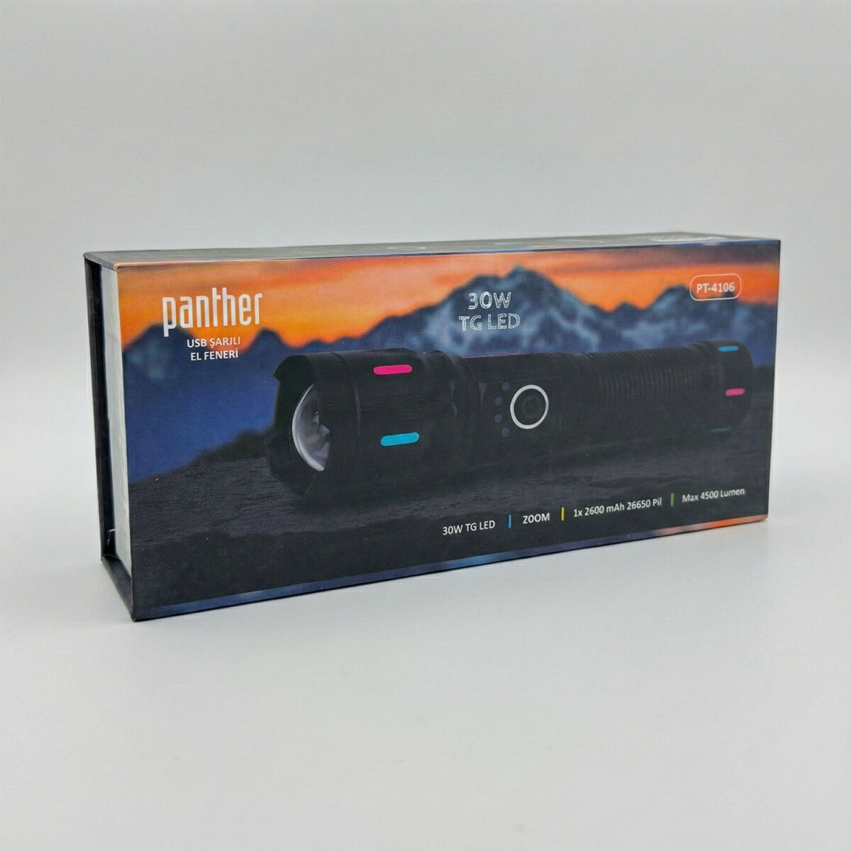 PANTHER PT-4106 USB ŞARJLI EL FENERİ