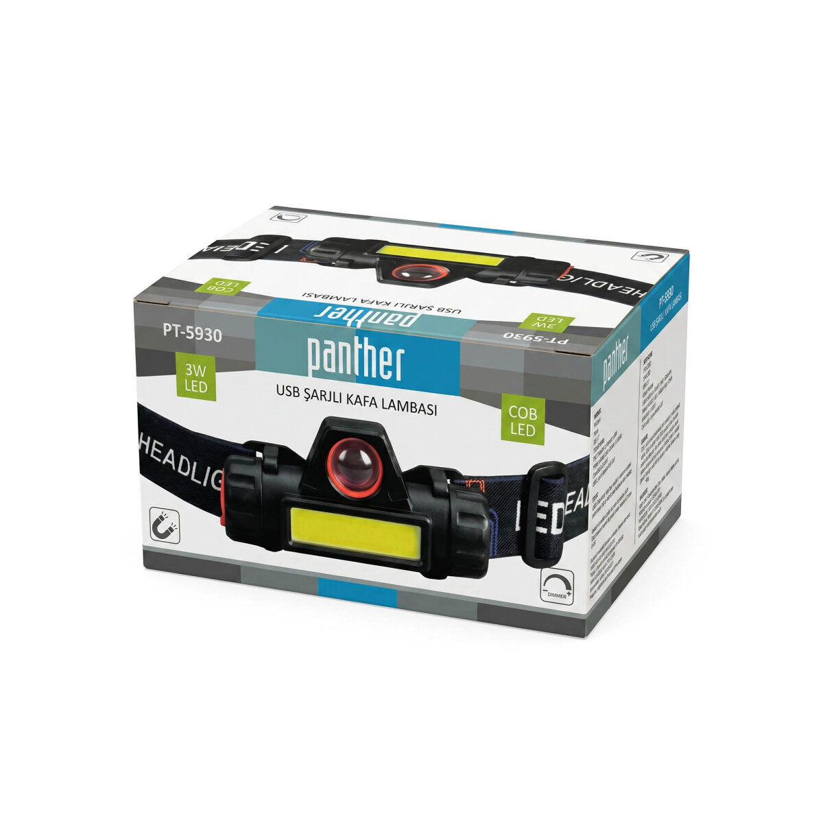 Panther PT-5930 3W Ledli Şarjlı Kafa Lambası