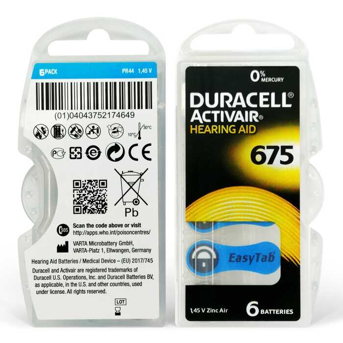 Duracell Activair 675 Kulaklık Pili 6’lı