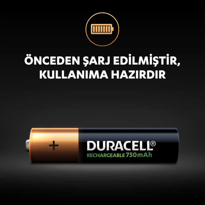 Duracell 750 Mah Şarjlı İnce Pil 2’li