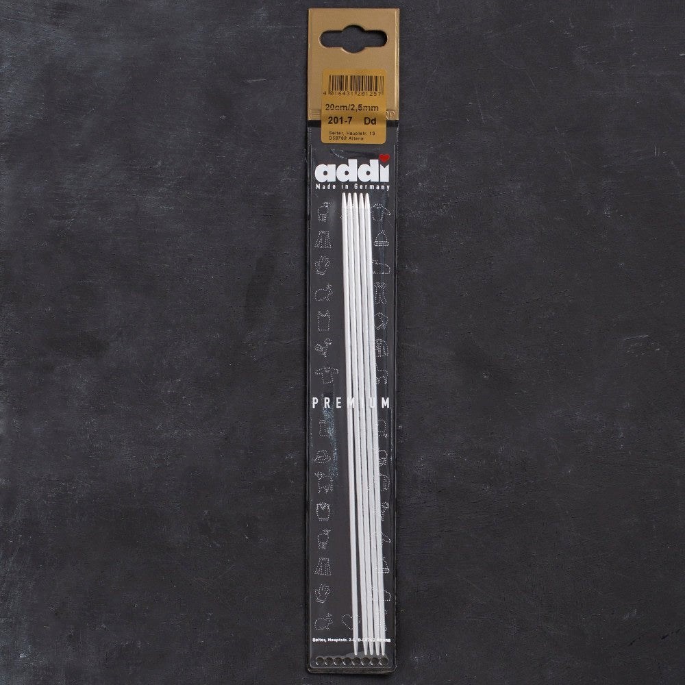 Addi 2,5mm 20cm 5 li Çorap Şişi - 201-7