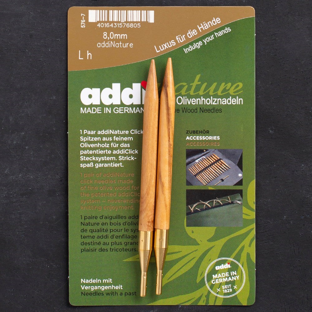 Addi Nature Olive Wood Click 8mm 13cm Misinalı Şiş