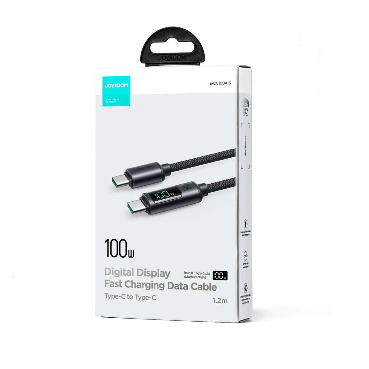 JOYROOM S-CC100A16 100W TYPE C-TYPE C 1.2M-BLACK