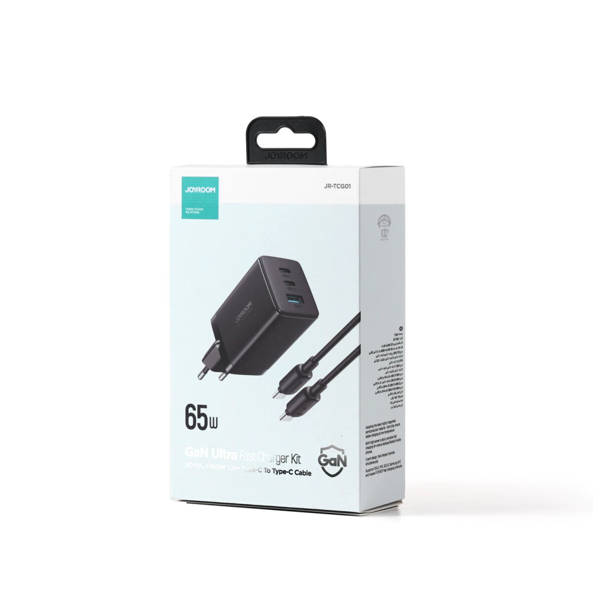 JOYROOM JR-TCG01 65W 2C1A FAST CHARGER+100W C TO C CABLE