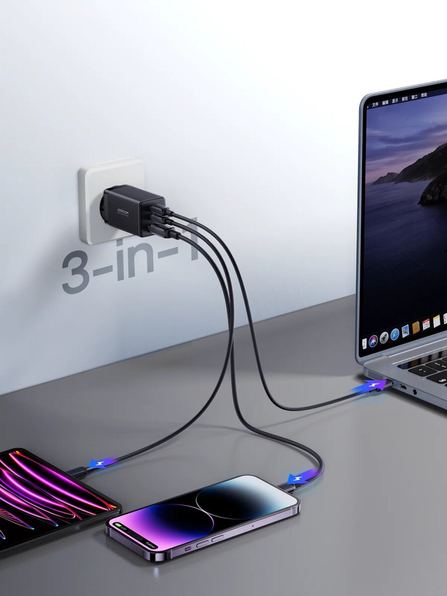 JOYROOM JR-TCG01 65W 2C1A FAST CHARGER+100W C TO C CABLE