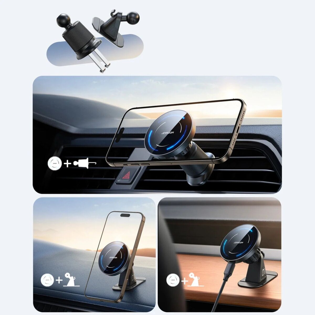 JOYROOM JR-ZS502 MAGNETIC WIRELESS CAR CHARGE HLD.