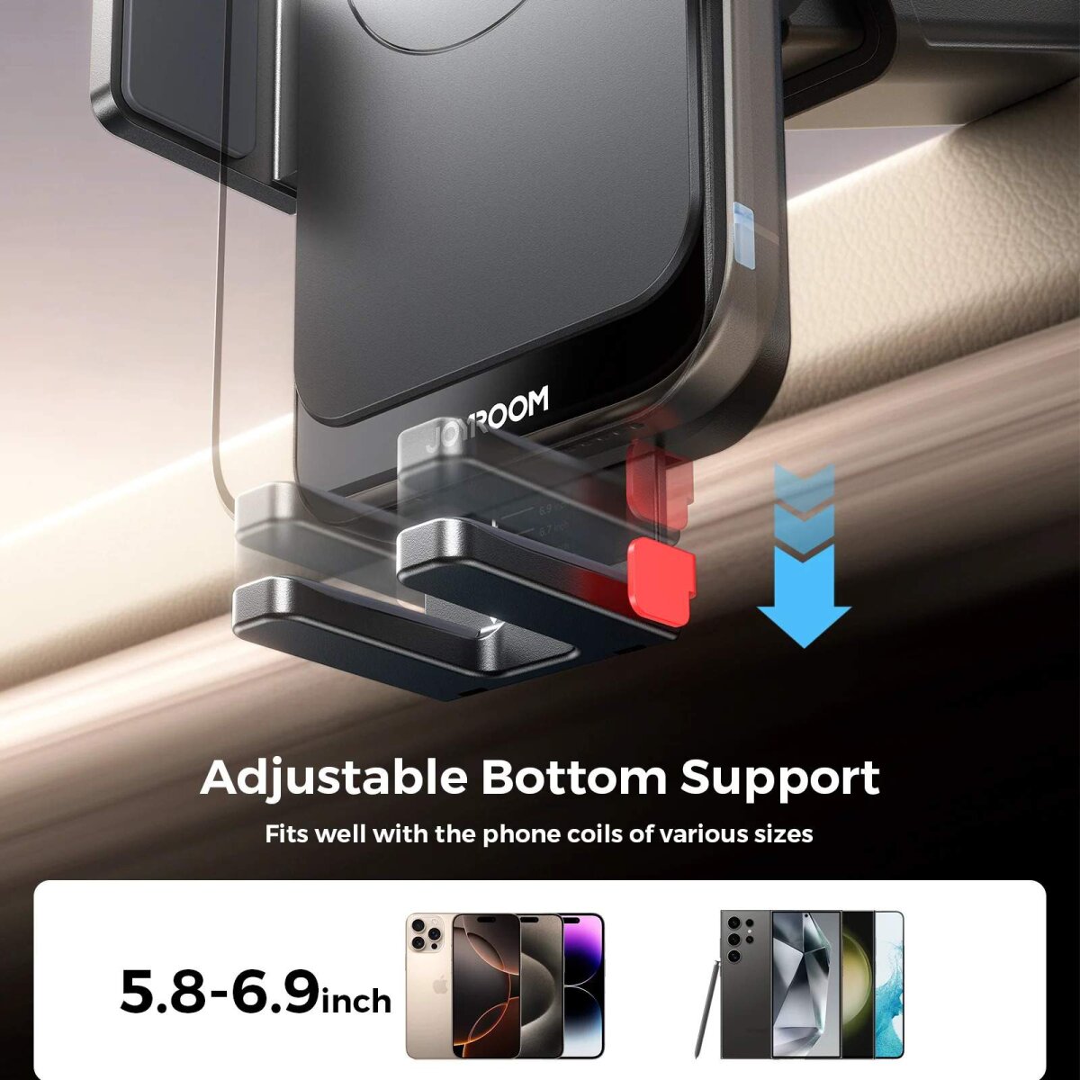 JOYROOM JR-ZS241S WIRELESS CAR CHARGER HOLDER BLCK.