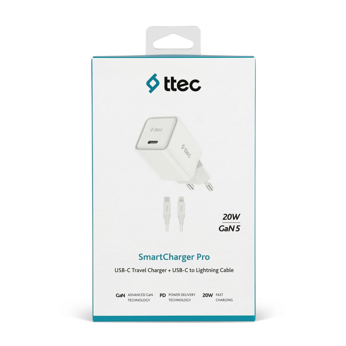 TTEC 2TC20LB 20W PD ŞARJ CİH.+TYPE C-LIGHTNING 1.5M KABLO