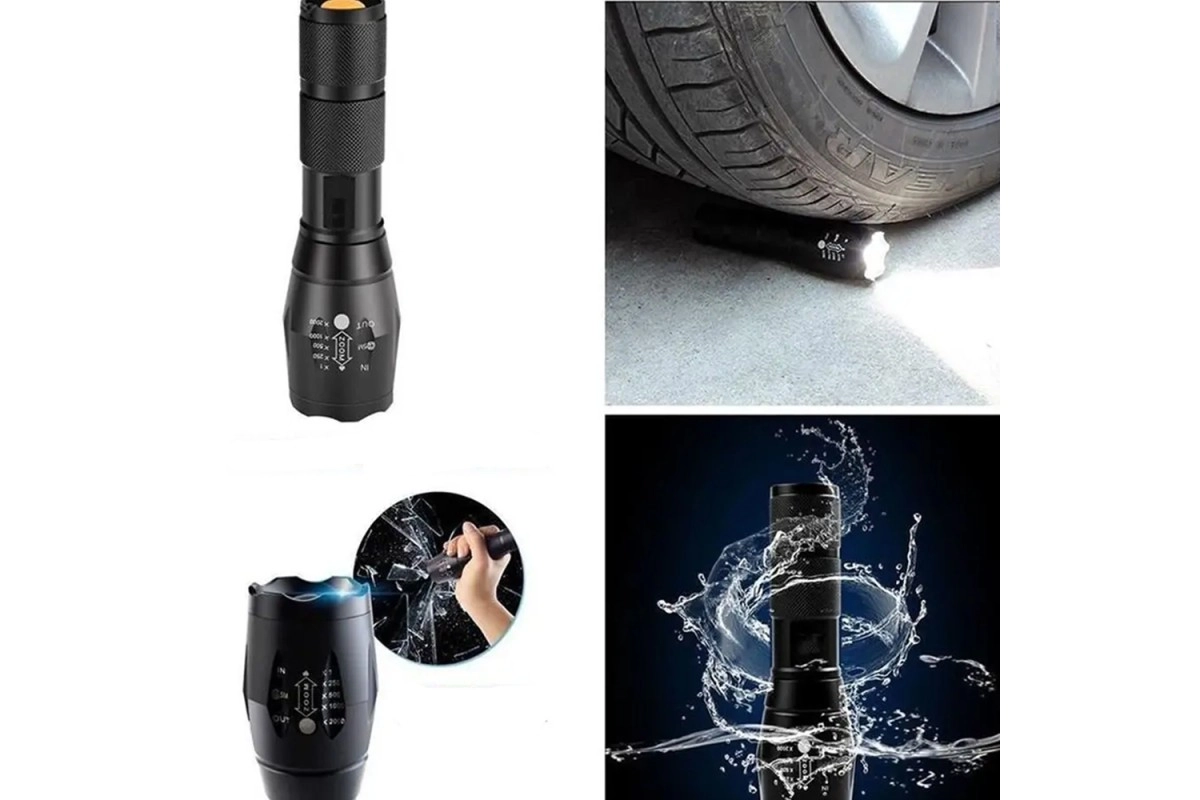 Beyaz, Sarı ve Mor Işıklı Q5 Led Şarjlı El Feneri - Wt-610 Profesyonel Fener
