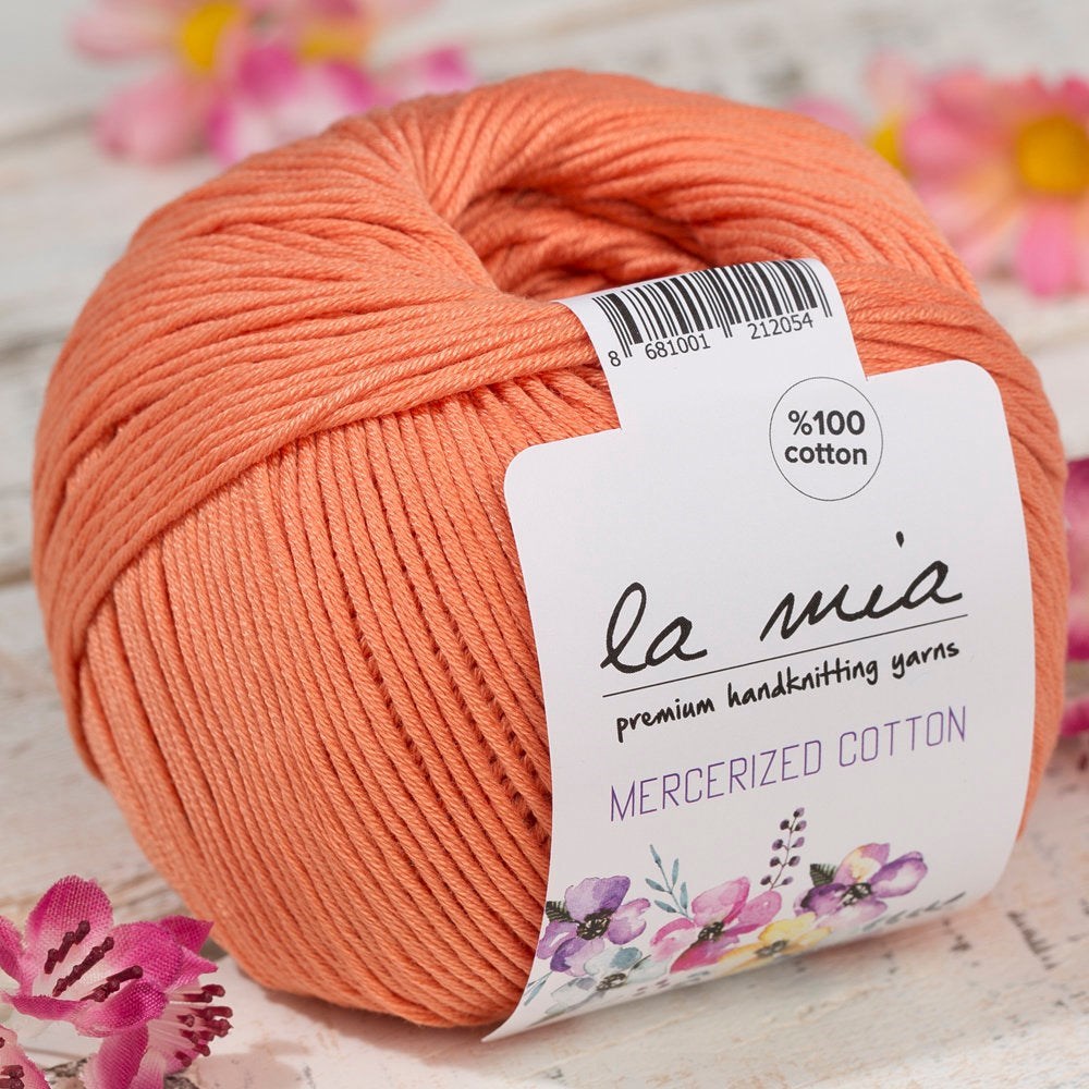 La Mia Mercerized Cotton Turuncu El Örgü İpi - 201 - 33581