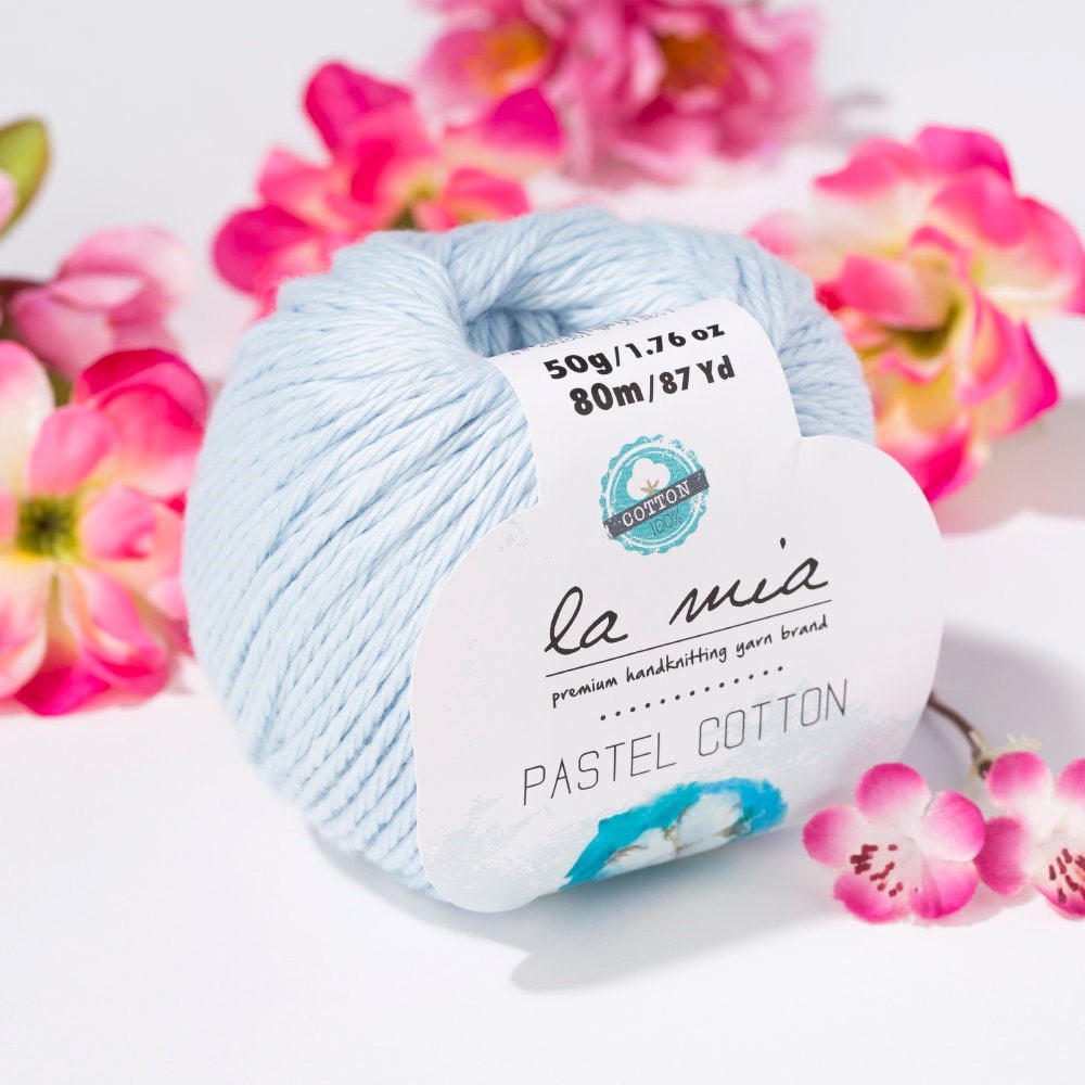 La Mia Pastel Cotton Bebe Mavi El Örgü İpi - L054 - 33619