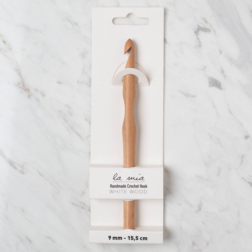 La Mia Whitewood 9 mm 15.5 cm Ahşap Yün Tığ