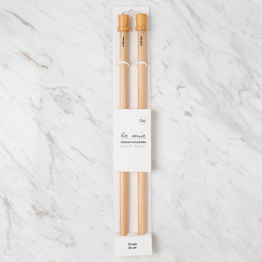 La Mia Whitewood 12 mm 36 cm Ahşap Örgü Şişi