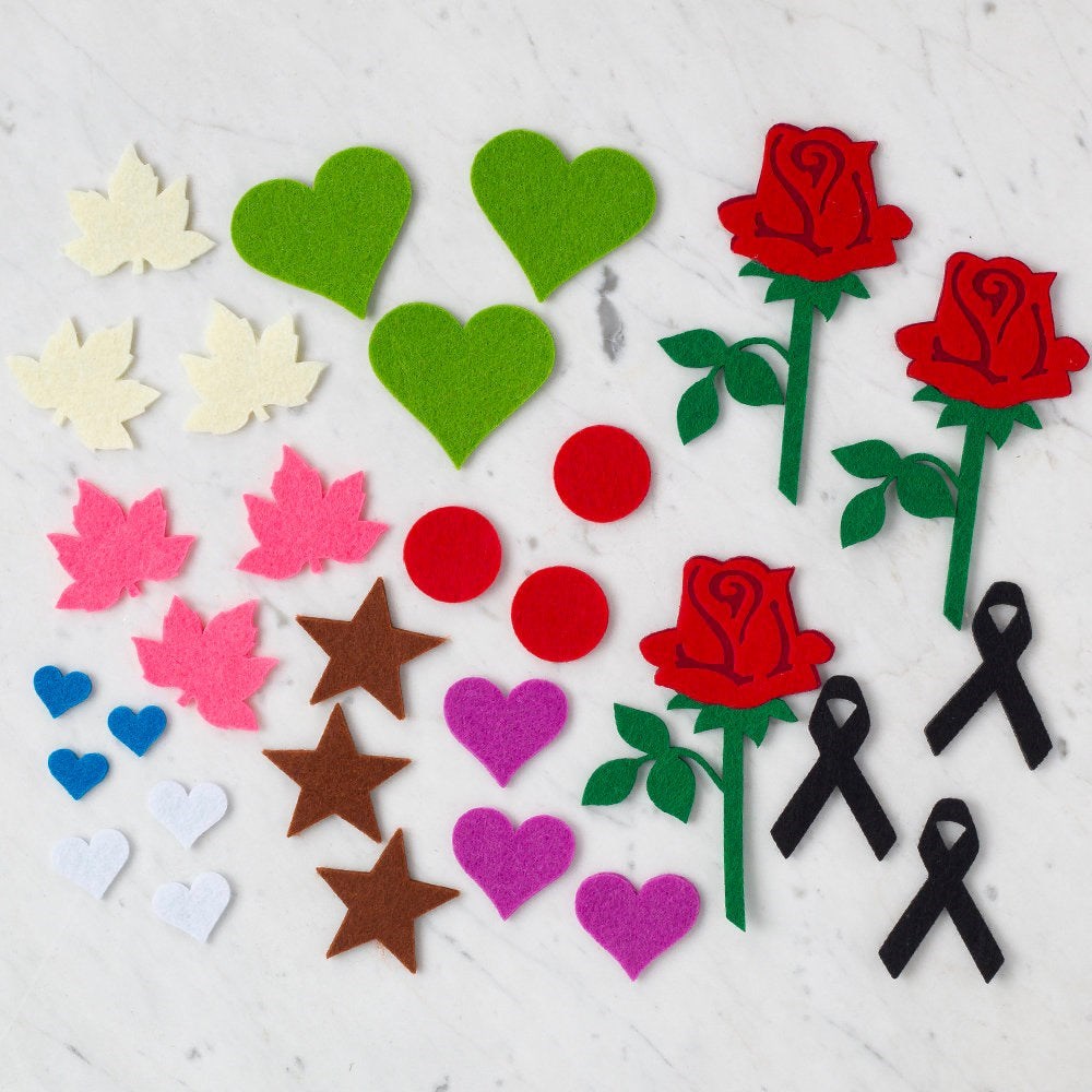 Loren 10 Paket Karışık Yaprak Figürlü Keçe Set