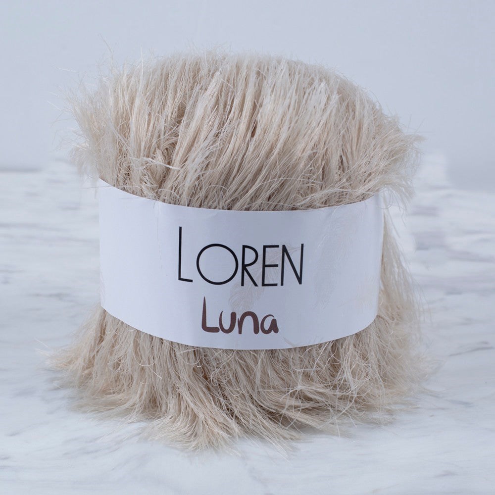 Loren Luna Tavşan Tüyü Açık Bej El Örgü İpi - R084 - 34007