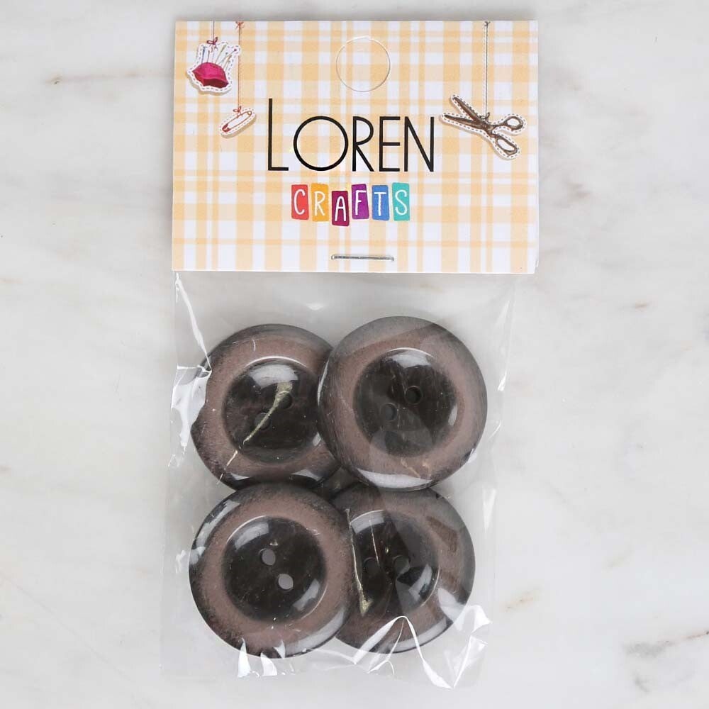 Loren Crafts 4’lü Kahverengi Düğme - 1713