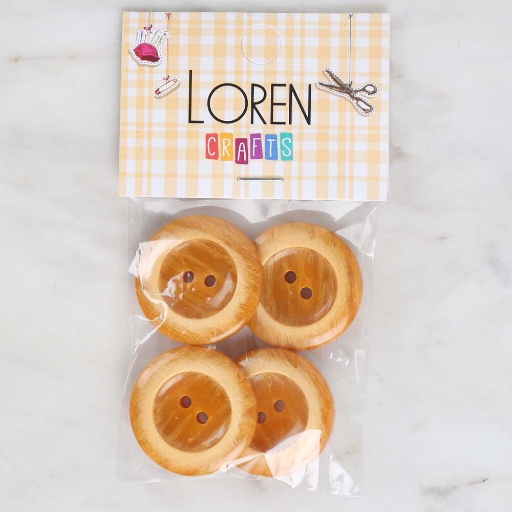 Loren Crafts 4’lü Hardal Düğme - 1717
