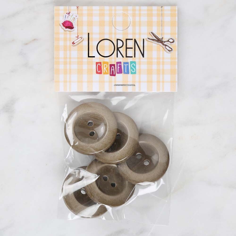 Loren Crafts 5’li Haki Düğme - 1730