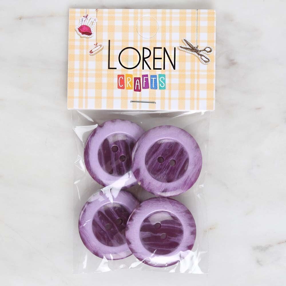 Loren Crafts 4’lü Mor Düğme - 1733