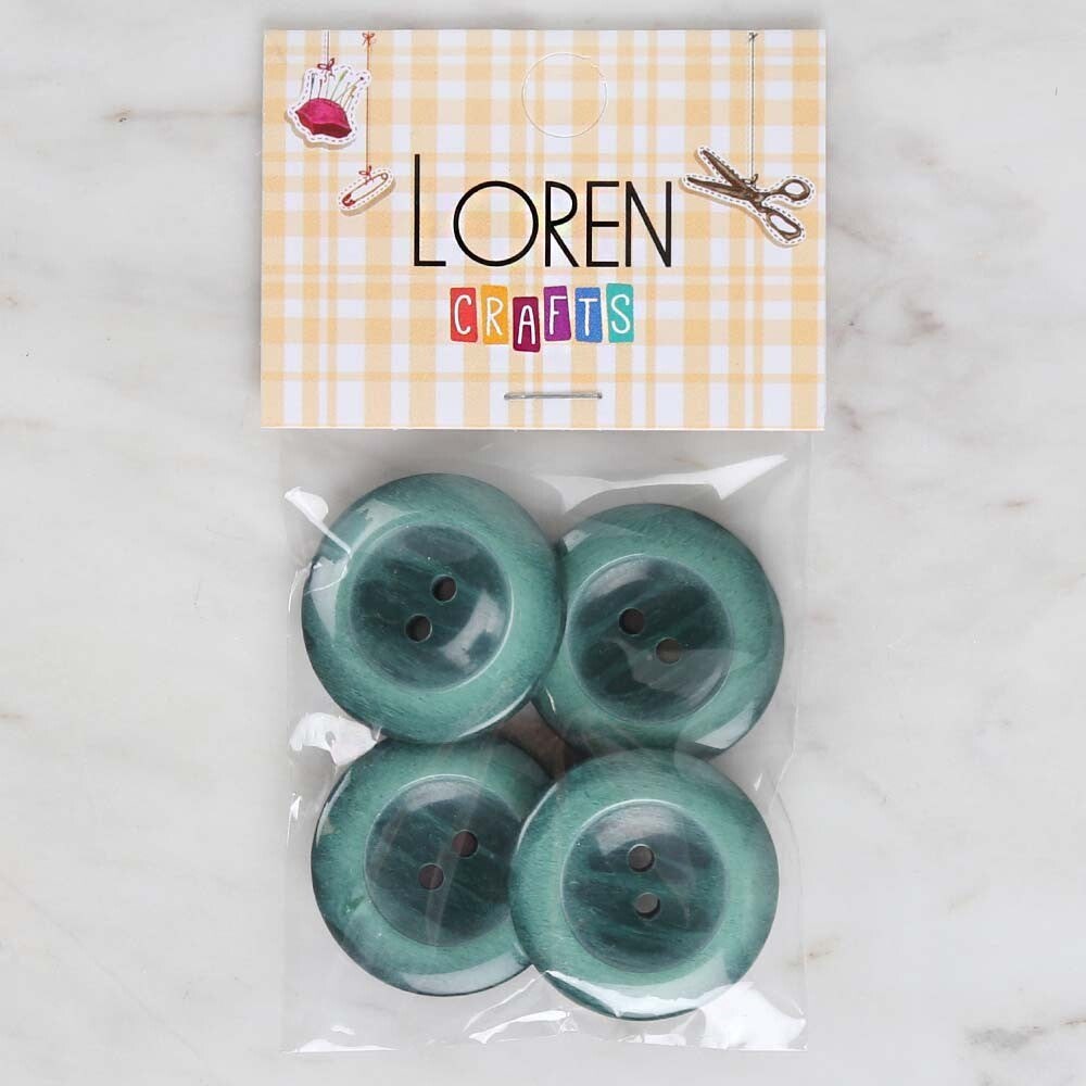 Loren Crafts 4’lü Yeşil Düğme - 1737