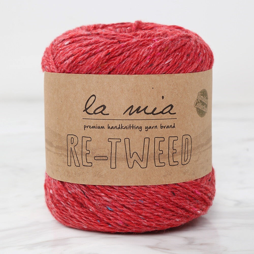 La Mia Re-Tweed Kırmızı Melanj El Örgü İpi - L165