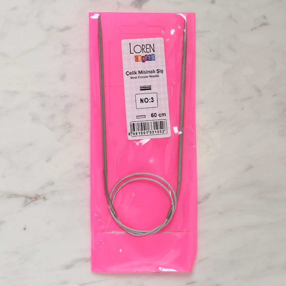 LOREN CRAFTS 3 MM ÇELİK MİSİNALI ŞİŞ 60 CM