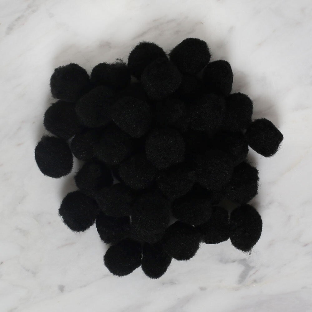 LOREN CRAFTS 2 CM 100 ADET SİYAH PONPON