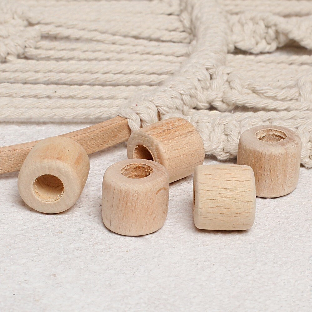 Loren Crafts 5 Adet Ham Boru Ahşap Boncuk 20mm