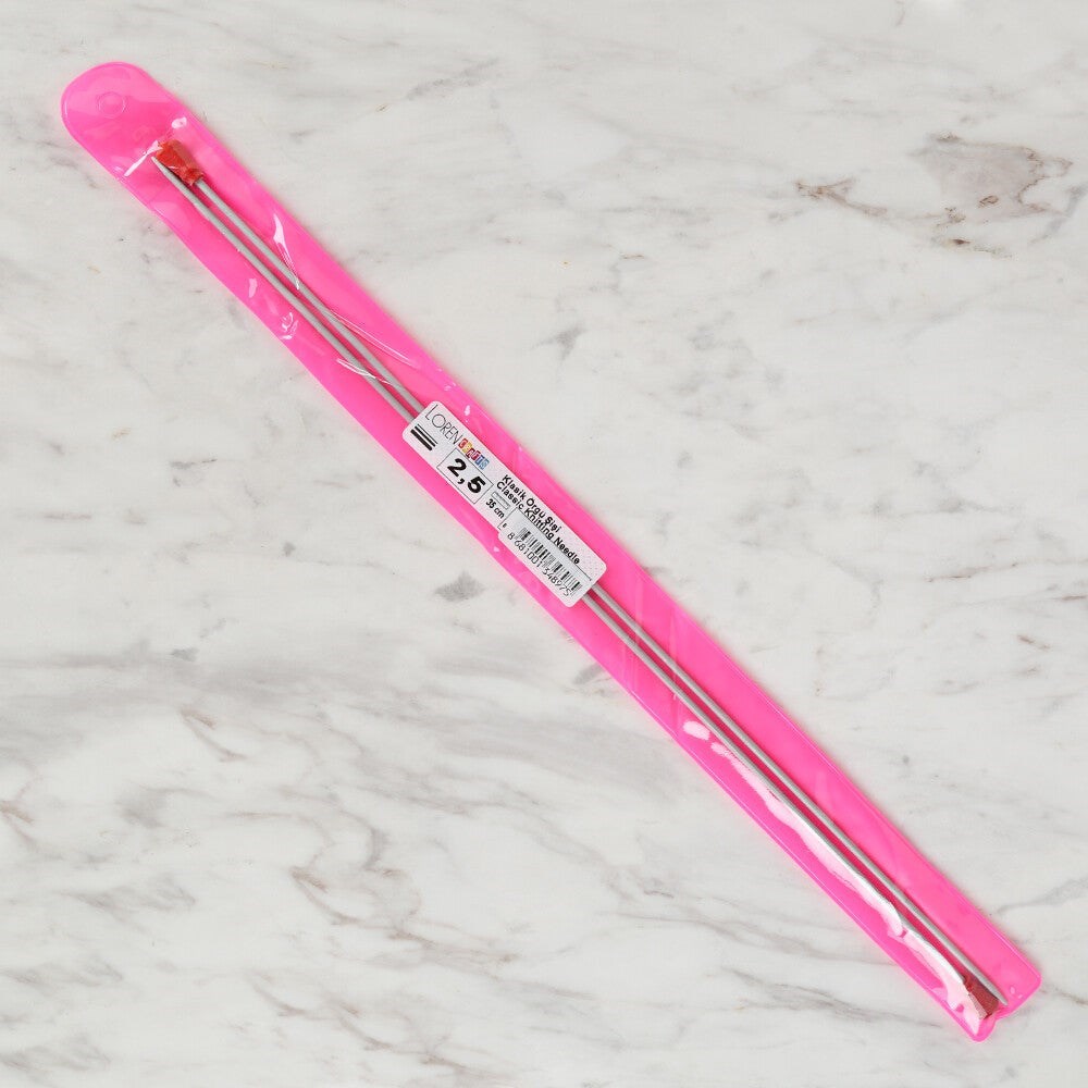 Loren Crafts 2,5 mm 35 cm Klasik Alüminyum Örgü Şi