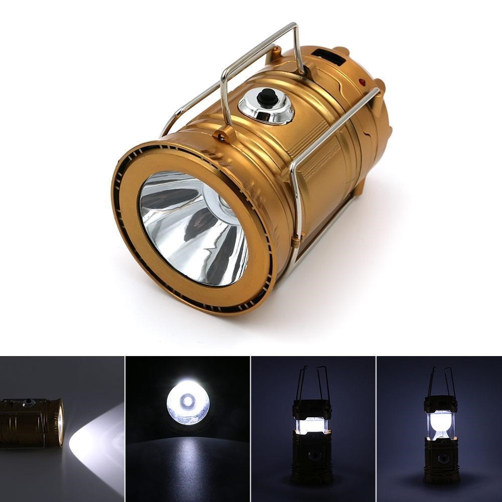 BUFFER® Solar Şarj Edilebilir Usb Girişli Kızaklı Büyük Boy Kamp Feneri