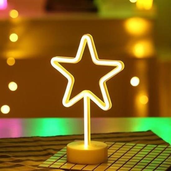 BUFFER® Yıldız Tasarımlı Neon Led Masa Ve Gece Lambası Dekoratif Işık