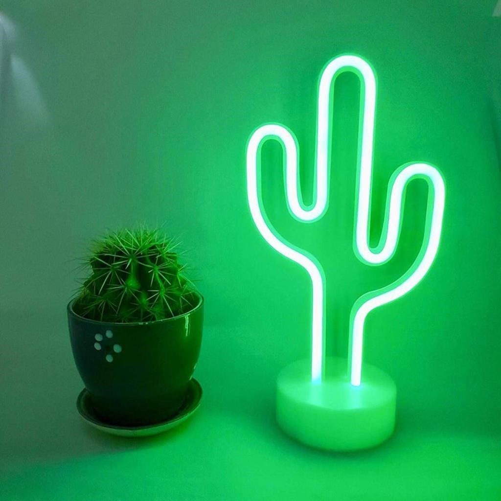 BUFFER® Kaktüs Dekoratif Neon Led Masa Ve Duvar Lambası Gece Lambası