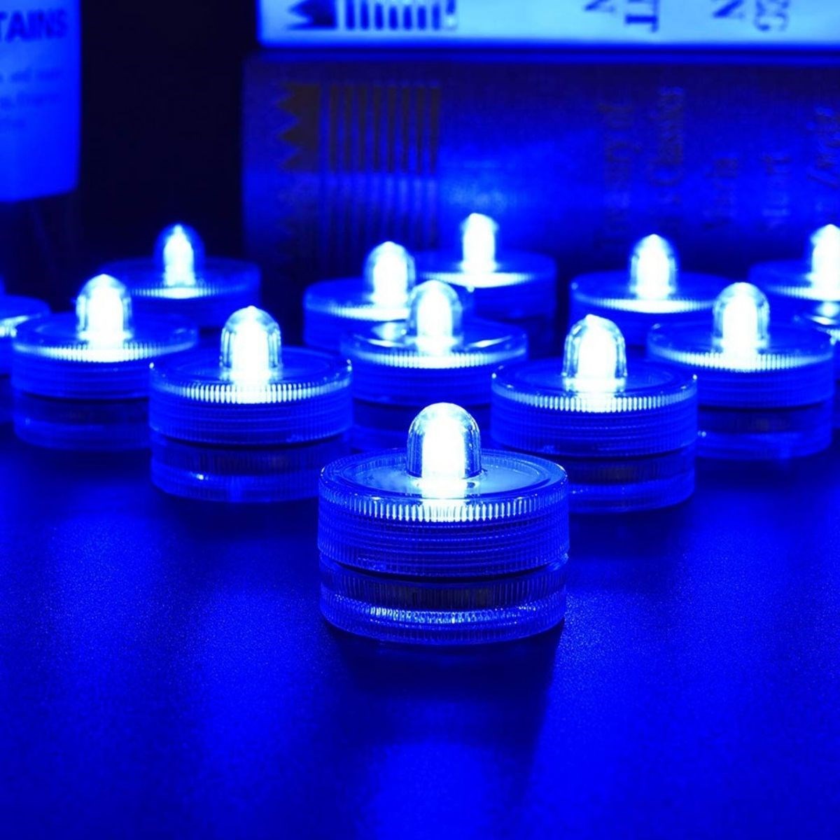 BUFFER® Su Geçirmez Led Mum Dekoratif Mini Su Altı Aydınlatması 12li Set