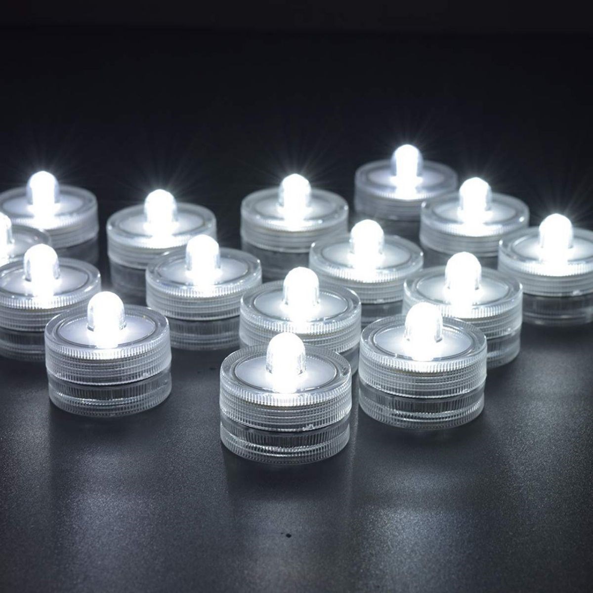 BUFFER® Su Geçirmez Led Mum Dekoratif Mini Su Altı Aydınlatması 12li Set