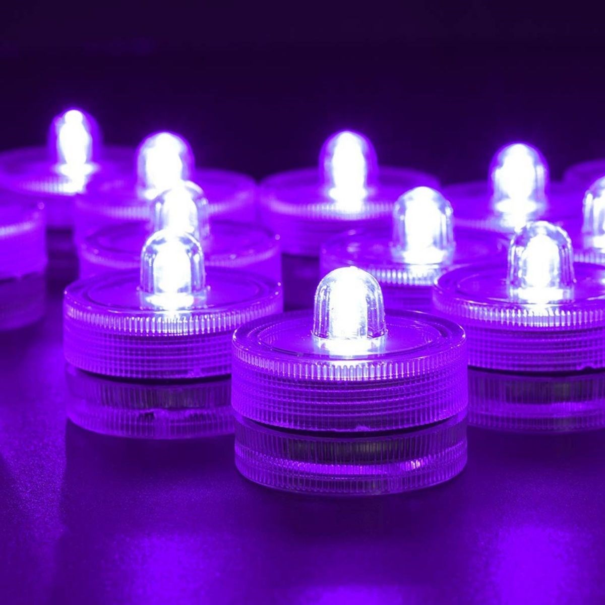 BUFFER® Su Geçirmez Led Mum Dekoratif Mini Su Altı Aydınlatması 12li Set