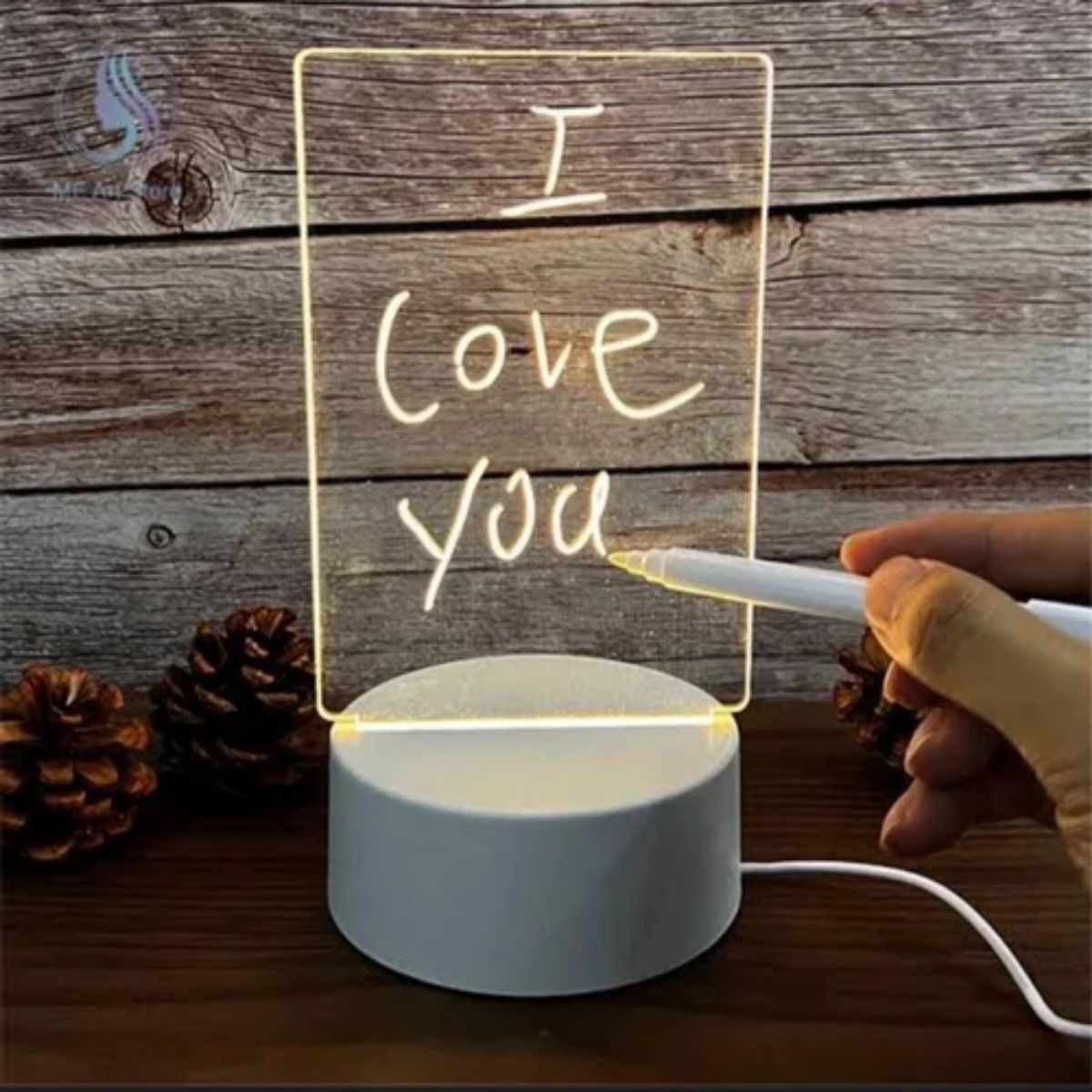 BUFFER® USB Kablolu Işıklı Kendiliğinden Beyaz Kalemli-Silgili Kreatif 3D Görselleştirme LED Lambası