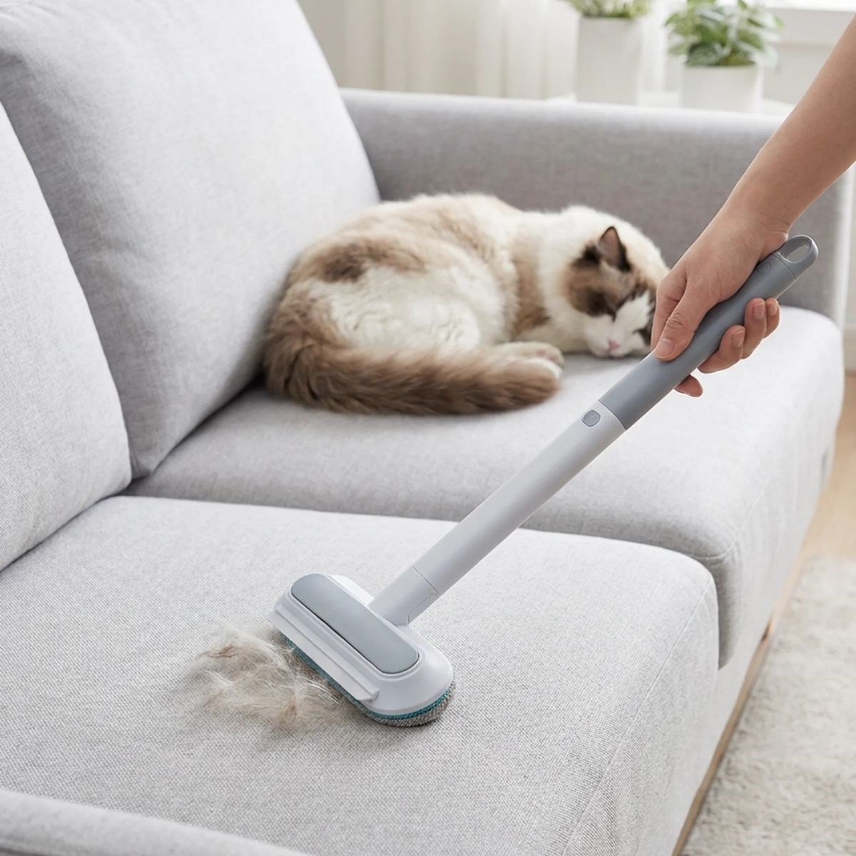 BUFFER® 4’ü 1 Arada Tüy Toplayıcı – Kedi Köpek Tüy Temizleyici Fırça, Koltuk Halı Tüy Alıcı Çok Fonksiyonlu Fırça