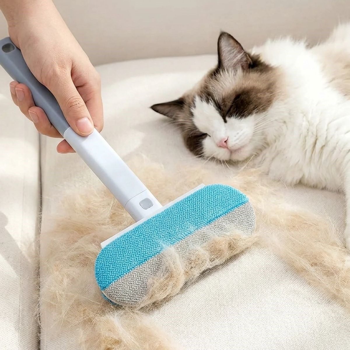BUFFER® 4’ü 1 Arada Tüy Toplayıcı – Kedi Köpek Tüy Temizleyici Fırça, Koltuk Halı Tüy Alıcı Çok Fonksiyonlu Fırça