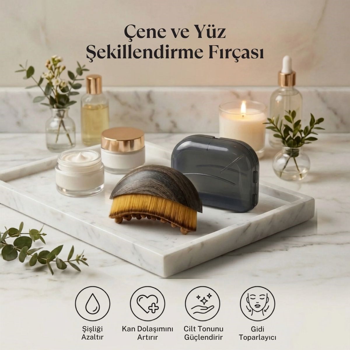 BUFFER® Lenf Drenaj ve Yüz Bakım Fırçası – Çok Fonksiyonlu Yumuşak Kıllı Yüz Masajı, Cilt Temizleme ve Çene Hattı Bakım Aparatı (Kutulu)