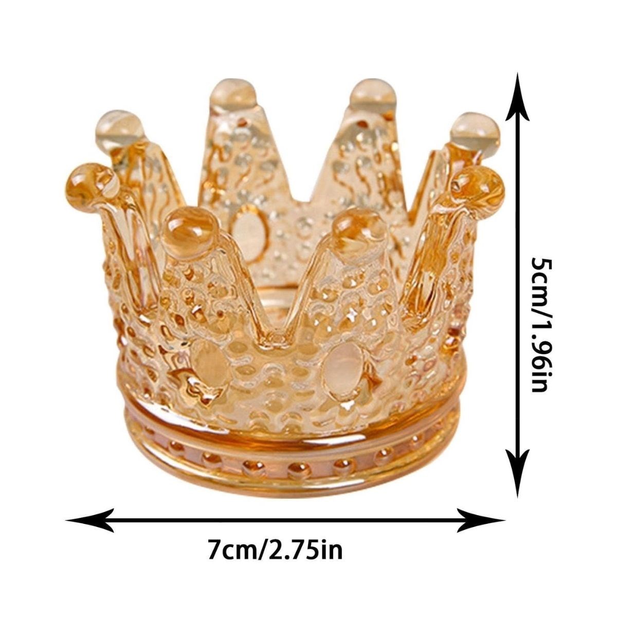 BUFFER® Kral Tacı Model Mini Mumluk,Küllük,Lokumluk Çok Amaçlı Şeffaf Bronz Cam Kase