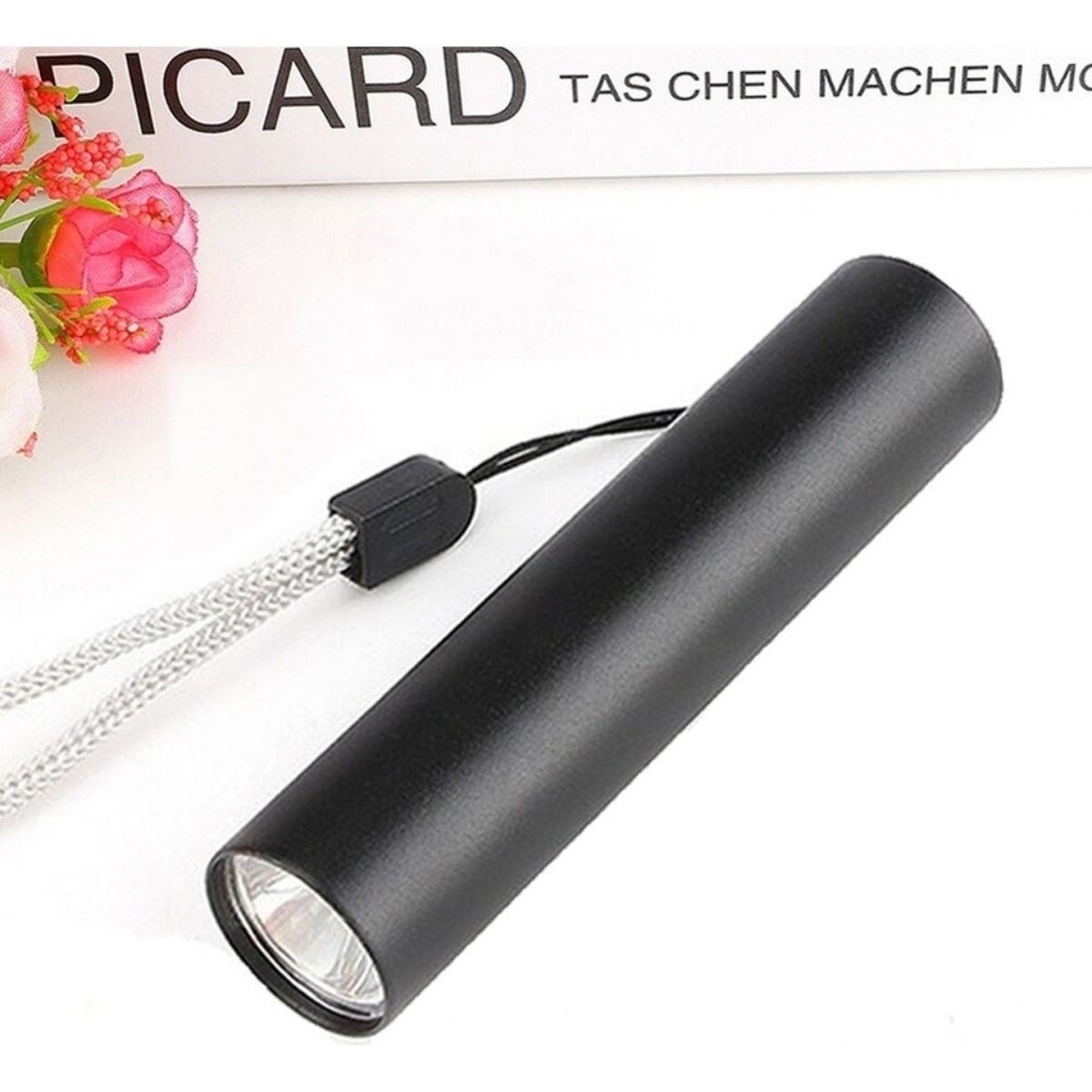 BUFFER® Mini Cep Boy USB İle Şarj Olan Oje Kurutucu Sahte Para Kontol LED UV Mor Işık El Feneri