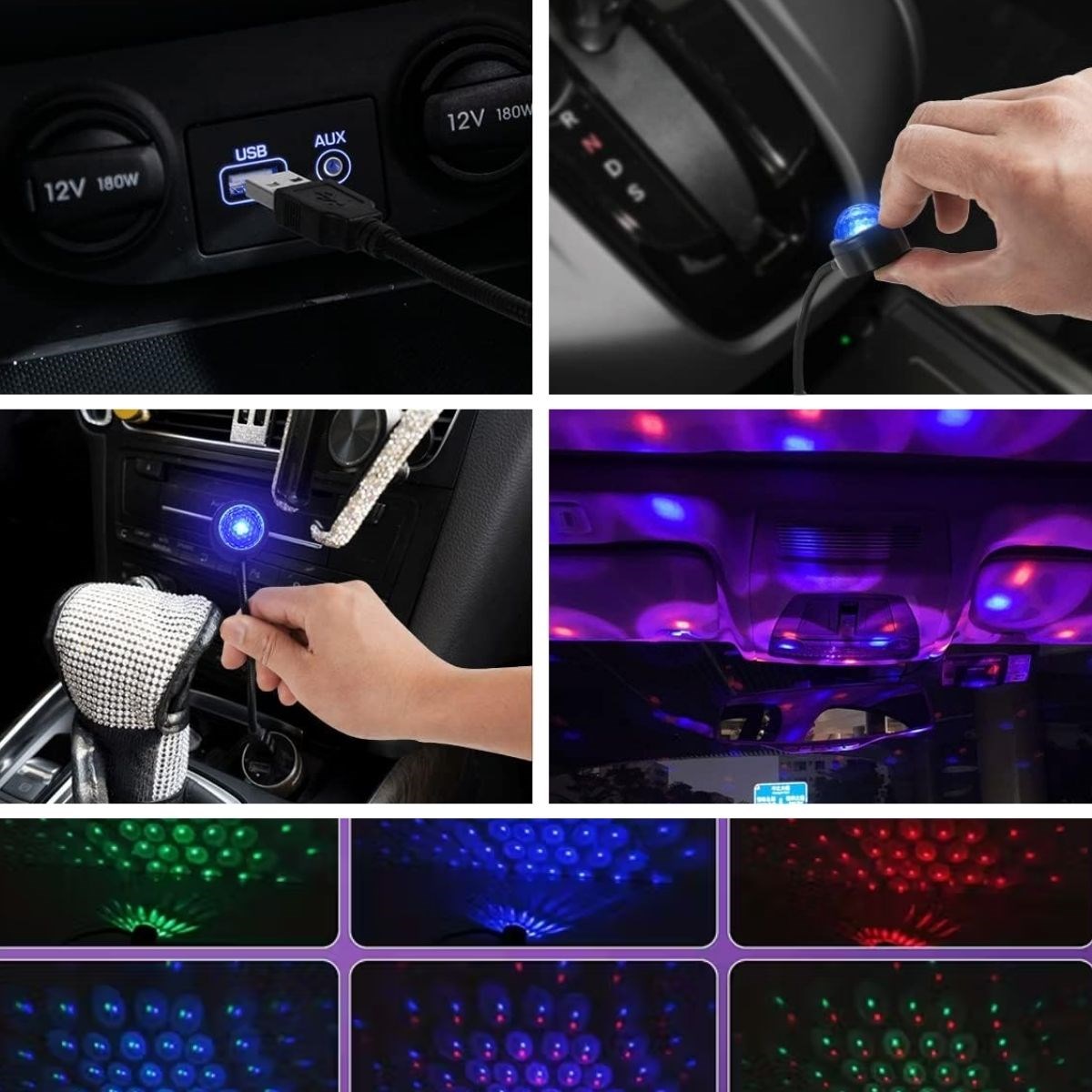 BUFFER® USB Sese Duyarlı 8 Farklı Mod Işıklı LED Atmosfer Işığı – Ambiyans Aydınlatması