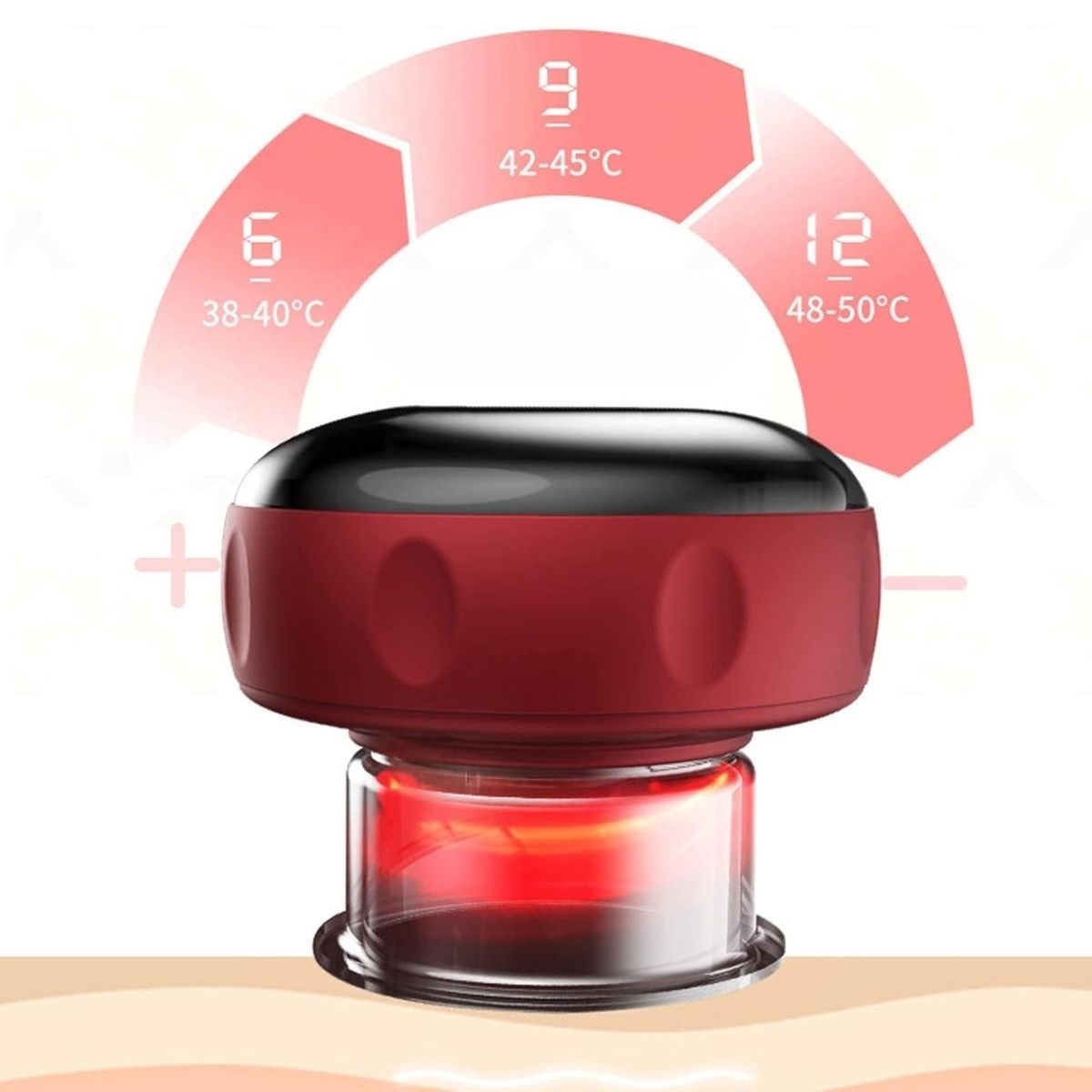 BUFFER® 12 Kademeli Sıcaklık Emişli Bardak Çekme Terapisi, Vakumlu Masaj Aleti,Terapi Cihazı Gua Sha-Masaj Cihazı