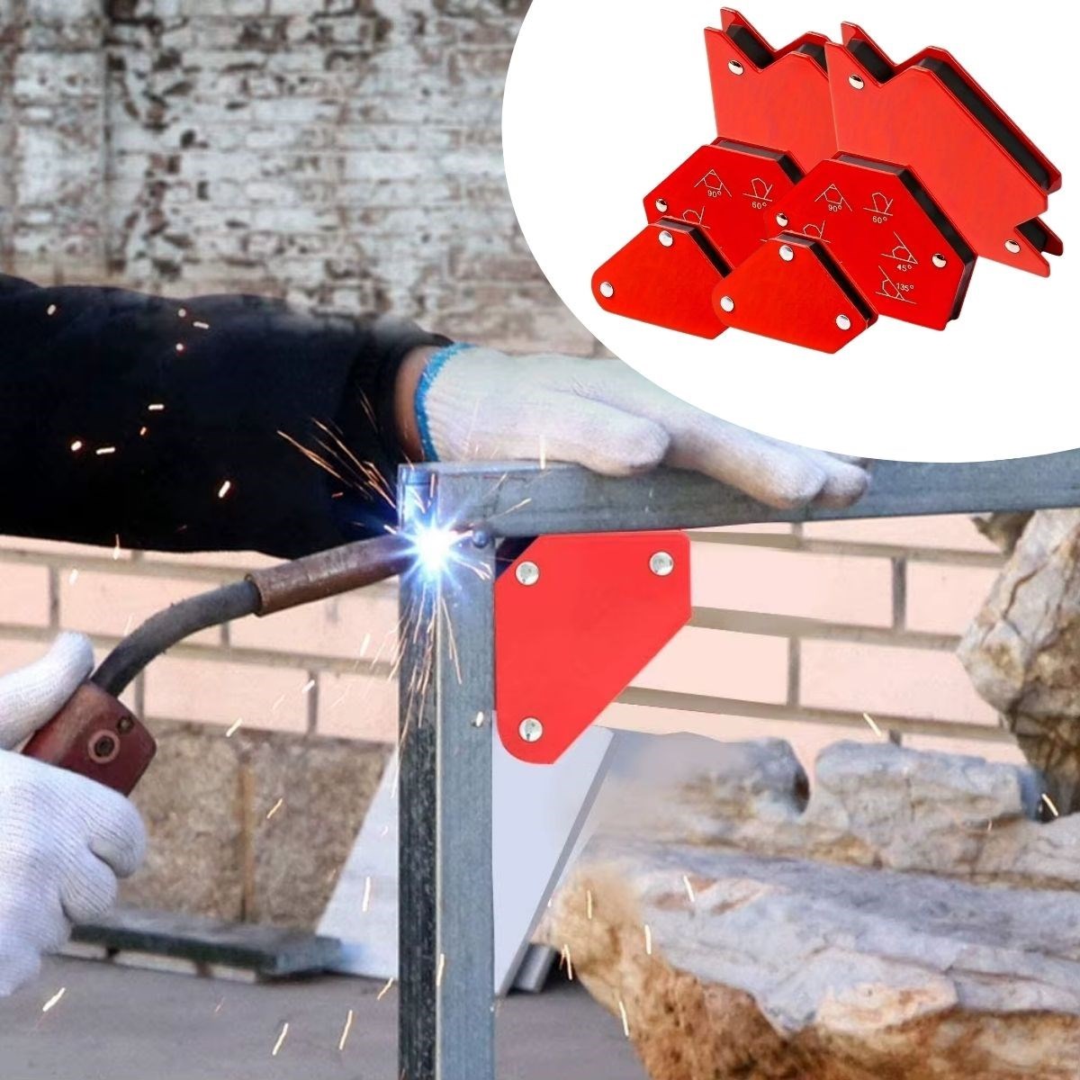 ​BUFFER®  6 Parça Manyetik Gönye Kaynak Konumlandırıcı, Çok Açılı Sabitleme Aparatları,Kaynak Açısı Tutucu Seti
