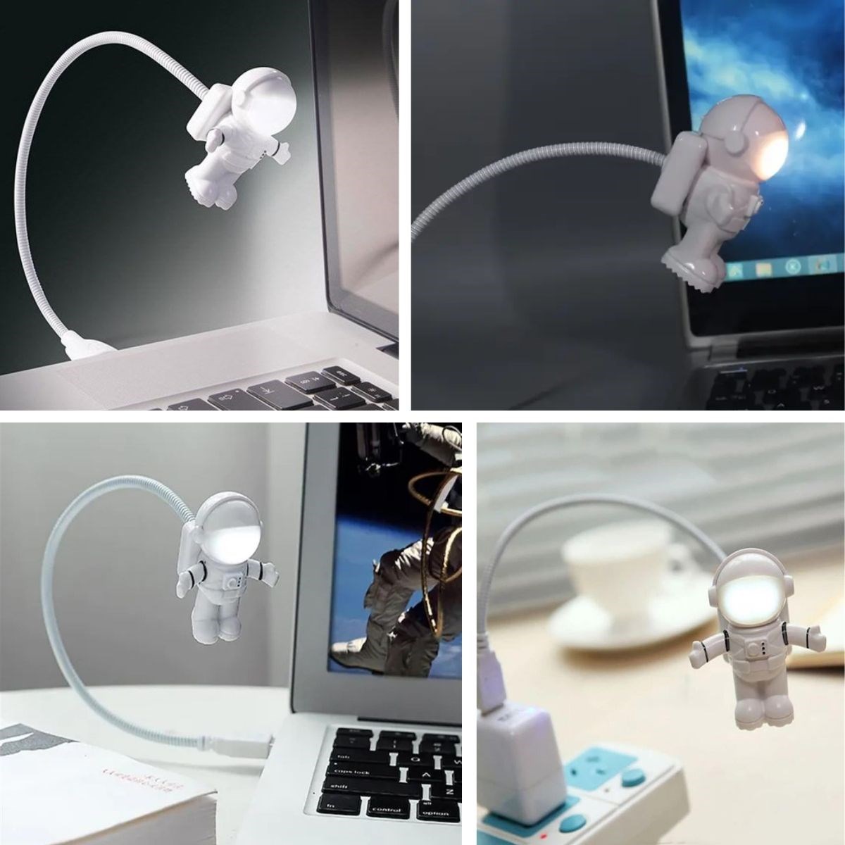 BUFFER® USB Astronot Gece Lambası, Masa Lambası, Kitap Okuma Lambası Işığı