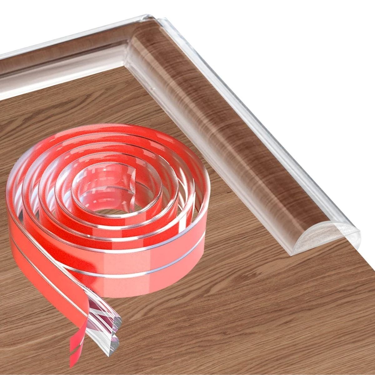BUFFER® 2 Metre Kenar Koruyucu Şerit, Silikon Şeffaf Masa Köşe Koruyucu Güçlü Bant
