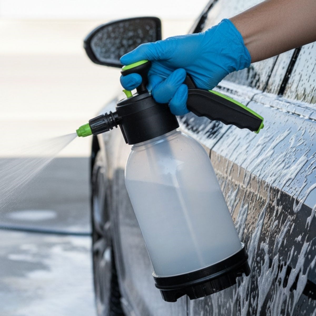 BUFFER® 2 Başlıklı Oto Köpük, Su Püskürtme ve Bitki Bakım Sulama Aleti Oto Yıkama Spreyi 2 Litre
