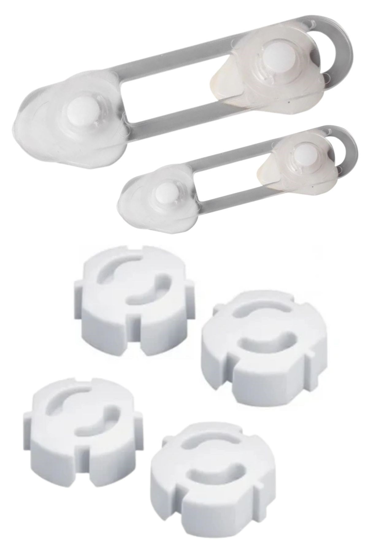 BUFFER® 6 Parça Çocuk Güvenlik 3’lü Seti-2 Boy Çekmece,Dolap Kilidi ve 4 Adet Priz İçi Güvenlik Düğmesi
