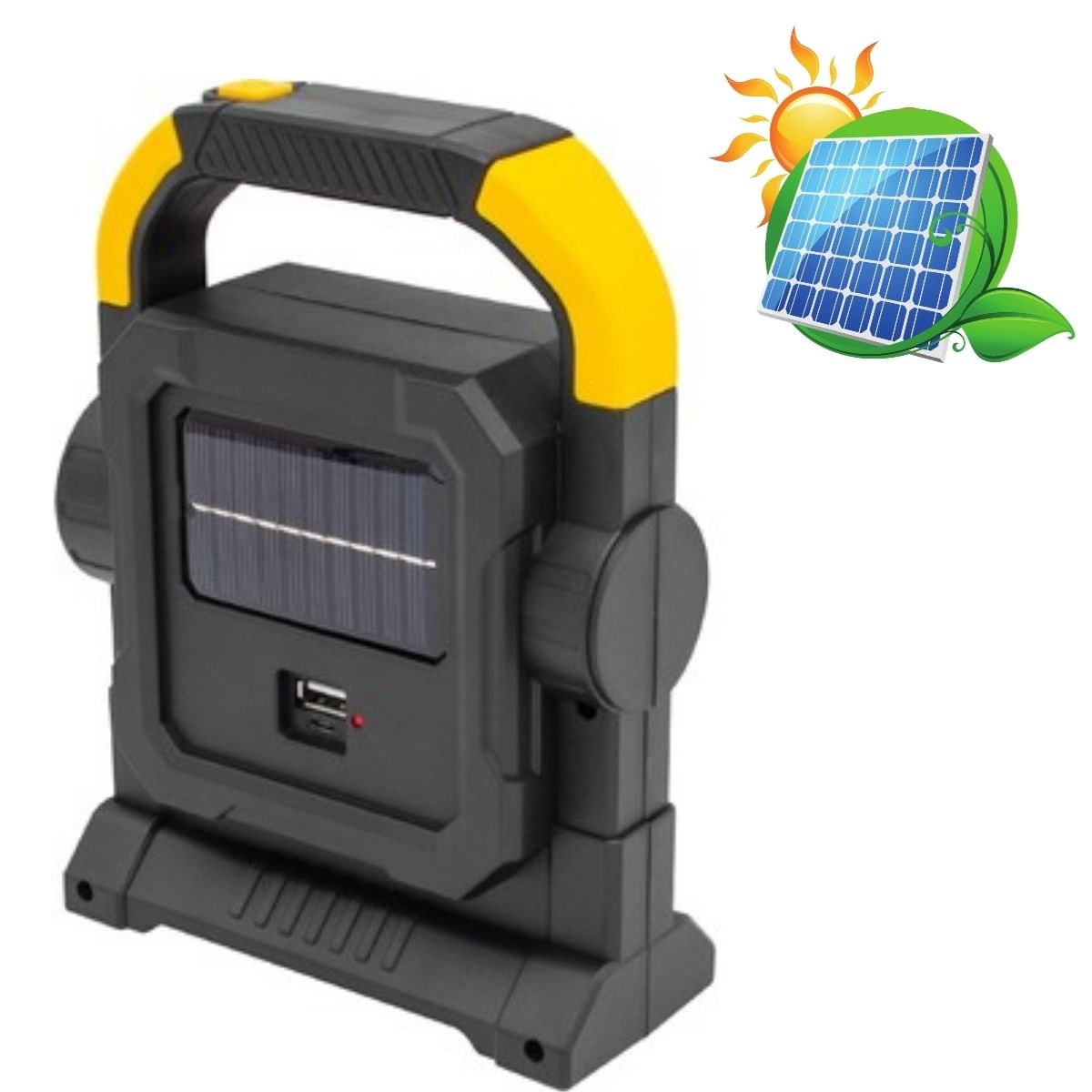 BUFFER® HelloCloud Şarjlı Solar LED Çalışma Işığı | USB Çıkışlı Taşınabilir Projektör Lamba