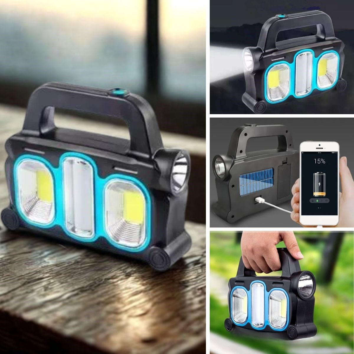 BUFFER®  Hurry Bolt Güneş Enerjili Taşınabilir Çalışma Lambası – Powerbank Özellikli